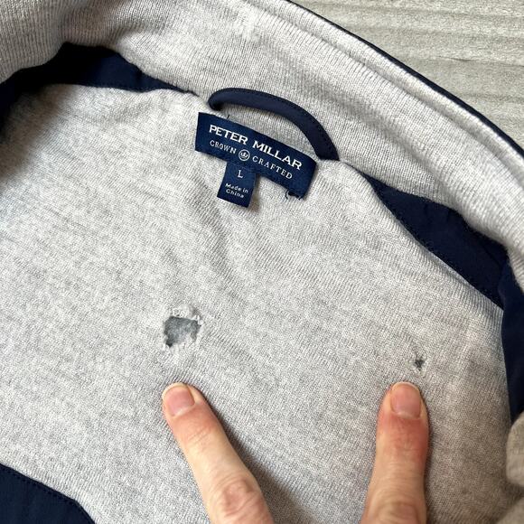 Peter Millar Golf Vest Wool Lined Monogrammed Navy Blue Size Large - Picture 3 of 8